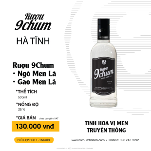 RƯỢU 9 CHUM NGÔ MEN LÁ - GẠO MEN LÁ 500ML